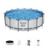 Bestway Steel Pro MAX 15'x48" Round Above Ground Swimming Pool with Pump & Cover - 142.7