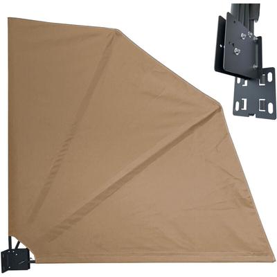 Quick-star - Sichtschutz Fächer 140 x 140 cm easy mount beige Balkon Trennwand Windschutz Image