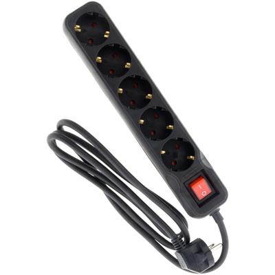 Steckdosenleiste 5 Schuko-Steckdosen 16A mit Schalter - Schwarz Zenitech Image