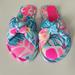 Lilly Pulitzer Shoes | Lilly Pulitzer Pool Slippers Size S/M 7-8 | Color: Blue/Pink | Size: 7