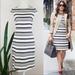 J. Crew Dresses | J. Crew Double Stripe Cap Sleeve Sheath Dress C0910 | Color: Black/Cream | Size: 6