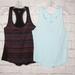 Athleta Tops | Athleta Lot Of 2 Tank Tops Retreat Print Chi Tank And Yogini Tank Size M | Color: Black/Blue | Size: M