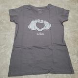 Disney Tops | 2/$15 In Love Mickey Mouse Hands Nwot Juniors S L Xl Short Sleeve Tee Disney | Color: Gray | Size: Various