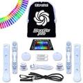 UltraPoi HelixPoi Pro Set - Helix Poi Pro w/LED UltraKnob Pro Handles - 40+ Color Modes & Patterns - USB Rechargeable LED Poi Lights w/Soft Durable Cases & Adjustable Leashes - Flow Arts Spinning Toy