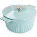 Martha Stewart Enameled Cast Iron 5 Quart Round Dutch Oven w/ Lid In Light Cyan Enameled Cast Iron/Cast Iron in Blue/Gray | 6.5 H x 9.7 W in | Wayfair