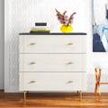 Willa Arlo™ Interiors Bartelt 3 Drawer 36" W Dresser Wood in White/Black | 36 H x 36 W x 18 D in | Wayfair 7D9D3E49C85742FA866E45E08D354EE6