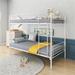 Isabelle & Max™ Twin-Over-Full Bunk Bed w/ Metal Frame & Ladder, Space-Saving Design Black Metal in White, Size 63.0 H x 41.73 W x 78.74 D in