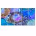 Everly Quinn Luxury Abstract Fluid Art XVI - Modern Canvas Wall Art Print - 60X28 - 5 Panels Canvas in Blue | 28 H x 60 W x 1 D in | Wayfair