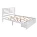 Red Barrel Studio® Sarai Full Size Bed w/ Headboard & 2 Drawers, Gray Wood in White | 40.6 H x 54.1 W x 75 D in | Wayfair