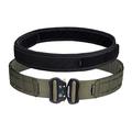 IDOGEAR 2" Tactical MOLLE Belt with 1.75" Inner Belt Set Quick Release Metal Buckle Belt Heavy Duty Hook-and-Loop Laser-Cut Belts (Medium(34''-38''), Ranger Green)