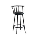 Tabouret de bar bistrot Noir assise pu Hauteur d'assise 74 cm - Noir