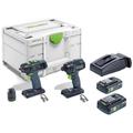 Pack de 2 outils 18V TID 18 HPC 4,0 I-Set T18 + 2 batteries 4Ah + chargeur + coffret SYSTAINER - FESTOOL - 577244