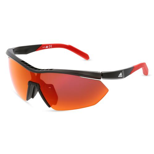 Adidas SP0016 Herren-Sonnenbrille Vollrand Monoscheibe Kunststoff-Gestell, schwarz
