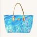 Lilly Pulitzer Bags | Lilly Pulitzer Breezy Pool Tote In Pattern Bennet Blue Celestial Seas | Color: Blue/Pink | Size: 20 1/2"W X 12"H X 6"D