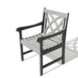 City Supply Center Renaissance Outdoor Patio Hand-Scraped Wood Garden Armchair in Gray | Wayfair V1609