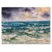 East Urban Home Sea Waves & Dramatic Sky - Painting on Canvas Metal in Blue | 30 H x 40 W x 1.5 D in | Wayfair 1BD62374055040EE865240922B9A2DF6