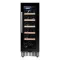 Equator 18-bottle Freestanding/Built-In Wine Refrigerator Cooler w/Touch Control, 7 LED Light, Glass in Red | 32.28 H x 11 W x 23 D in | Wayfair
