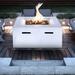 SereneLife Propane Gas Fire Pit Table - 40,000 BTU Square Gas Firepits w/ Cover For Outside /Steel in Gray/White | Wayfair SLFPCN42