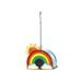 Arlmont & Co. Geren Hanging Rainbow Birdhouse Metal in Blue/Red/Yellow | 10 H x 12 W x 6 D in | Wayfair 629E6DD325544003A4D608993EE4F29F