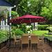 Arlmont & Co. 10Ft Patio Umbrella w/ LED Lights, Outdoor Umbrella Solar Powe LED Lighted | 102 H x 120 W x 120 D in | Wayfair