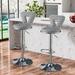 Orren Ellis Set Of 2 Adjustable Bar Stool Wood/Upholstered/Leather in Gray | 16 W x 18 D in | Wayfair 828D6EEFB64D4B3D82E70FD9813472F1