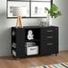 The Twillery Co.® Morin 39" W 3-Tiers Storage File Cabinet w/ 3 Drawers &3 Side Storage Shelve &Casters in Black | Wayfair