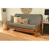 Wade Logan Flodin 80" Futon Frame Includes Full-size Innerspring Mattress Wood/Solid Wood in Gray/Brown | 37 H x 80 W x 31 D in | Wayfair