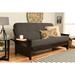 Winston Porter Johnte 82" Wide Full Futon & Mattress Wood/Solid Wood/Microfiber/Microsuede in Gray/Black/Brown | 37 H x 82 W x 31 D in | Wayfair