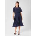 Petite Eleanor Fit And Flare Dress - Blue - Hobbs Dresses