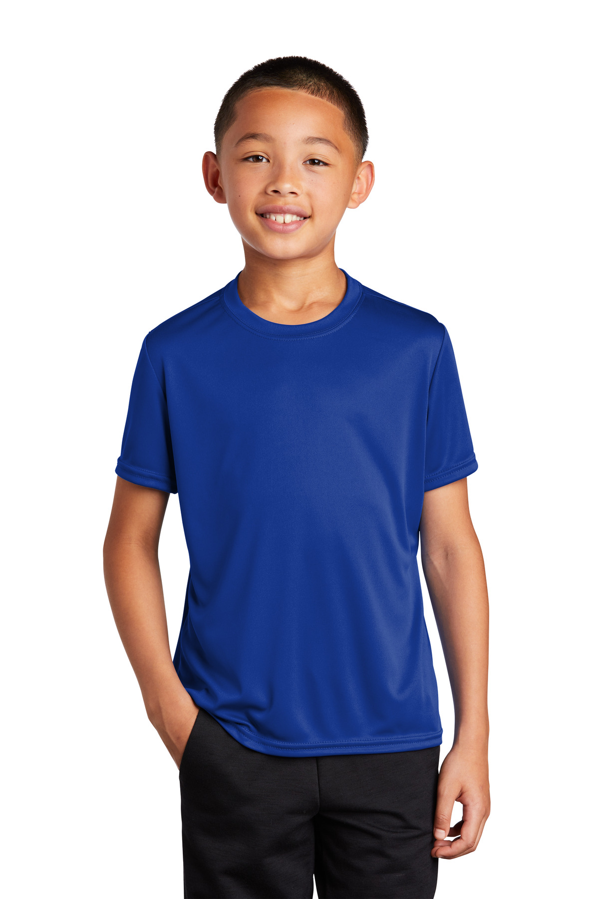 Port & Company PC380Y Youth Performance Top in True Royal Blue size Large | Polyester