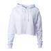 Independent Trading Co. AFX64CRP Women's Womenâ€™s Lightweight Cropped Hooded Sweatshirt in White size Small | Cotton/Polyester Blend