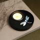 Orvi Home Round Candle Holder with Mother of Pearl Inlay Tea Light Holder, Gift for Friend.