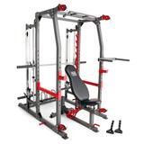 Marcy Pro Smith Machine Weight Bench Home Gym Total Body Workout Training System - 390