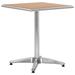 vidaXL Patio Table Silver 23.6"x23.6"x27.6" Aluminum and WPC