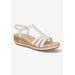 Wide Width Women's Dorinda Espadrille Wedge by Easy Street in White (Size 10 W)