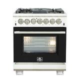 Forno Capriasca - Titanium Professional 30" 4.32 cu. ft. Freestanding Dual Fuel Range w/ Nightlight in Black | 38.4 H x 30 W x 28 D in | Wayfair