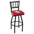 Holland Bar Stool NCAA Swivel 25" Counter Stool Upholstered/Metal in Black | 39 H x 18.5 W x 17 D in | Wayfair L01825Houston