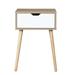 Corrigan Studio® Modern Side Table w/ 1 Drawer & Rubber Wood Legs Wood in Brown/Green | 23.6 H x 15.7 W x 11.8 D in | Wayfair