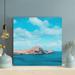 Rosecliff Heights Rock On The Ocean Under Sky - 1 Piece Square Graphic Art Print On Wrapped Canvas Metal in Blue | 32 H x 32 W x 2 D in | Wayfair