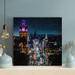 Latitude Run® Street In The Evening Under Big Ben Tower - 1 Piece Square Graphic Art Print On Wrapped Canvas in Brown | 12 H x 12 W x 2 D in | Wayfair