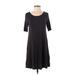 Forever 21 Casual Dress - A-Line: Black Solid Dresses - Women's Size Small