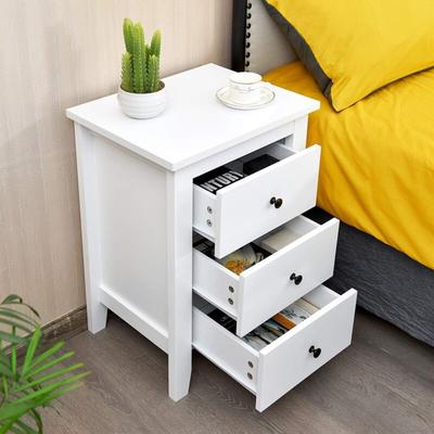 Nachttisch mit 3 Schubladen Beistelltisch Nachtschrank Weiss - Costway Image