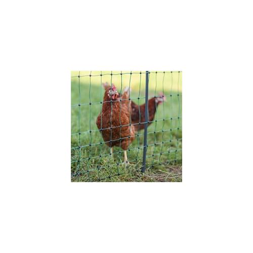 AKO PoultryNet Premium 50m Hühnerzaun, Geflügelnetz, 106cm, 15 verstärkte Pfähle, 2 Spitzen, grün