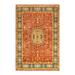 Overton Hand Knotted Wool Vintage Inspired Traditional Mogul Orange Area Rug - 6' 0" x 9' 0"