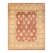 Overton Hand Knotted Wool Vintage Inspired Traditional Mogul Orange Area Rug - 8' 3" x 10' 5"