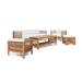 Sylvie 5-Piece Teak Patio Conversation Deep Seating Set with Subrella Cushions