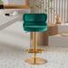 Upholstered Height-adjustable Rounded Mid-back Barstool
