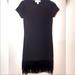 Michael Kors Dresses | Michael Kors Dress Black Fringe Hem T-Shirt | Color: Black | Size: Xs