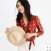 Madewell Tops | Madewell Silk Wrap Top In Fresh Daisies Xxs | Color: Brown | Size: Xxs