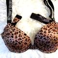 Victoria's Secret Intimates & Sleepwear | Animal Print!. Lace Shine Strap Push Up. Victoria Secret Bra 34d | Color: Brown/Tan | Size: 34d